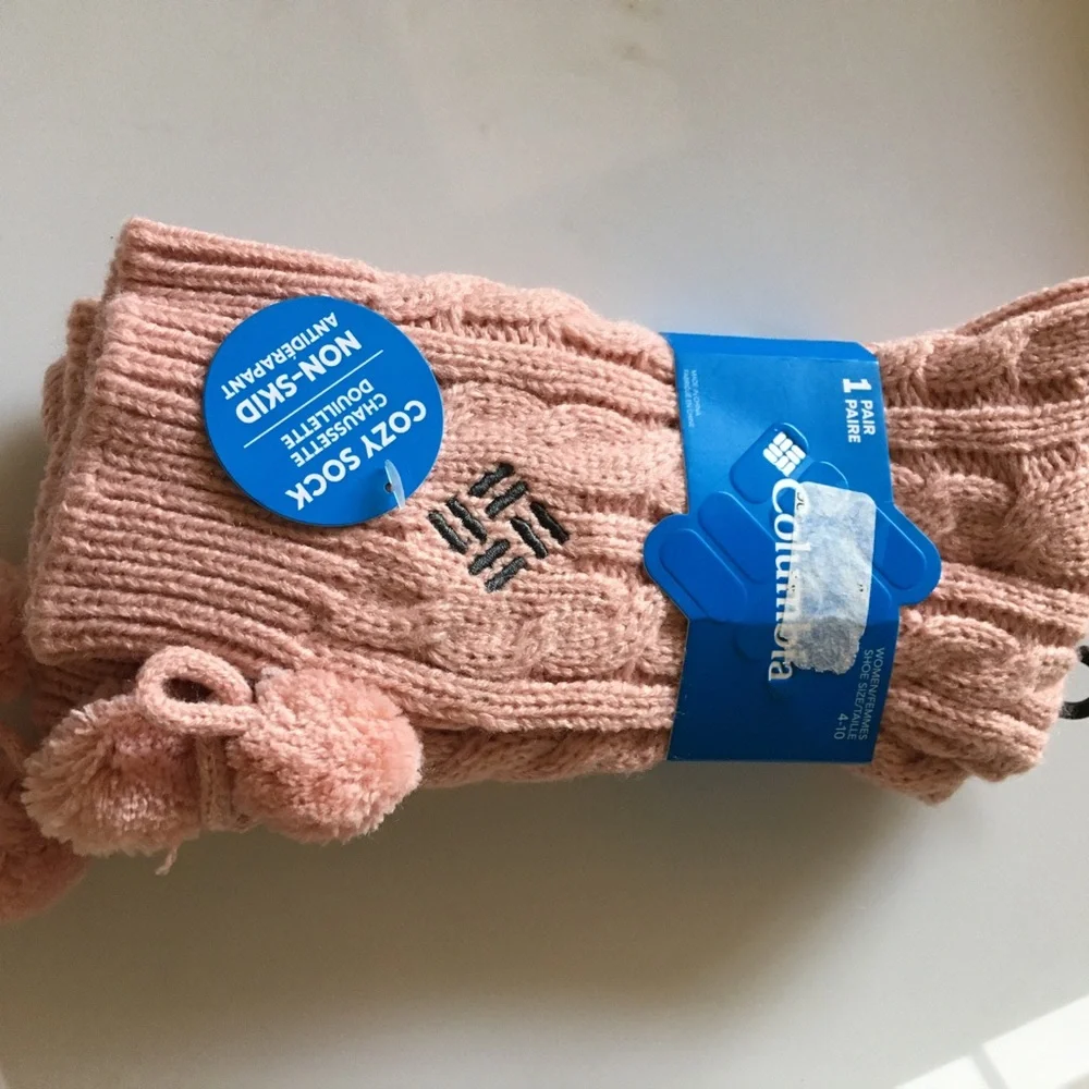 Columbia Pink Cozy Socks Winter comfort winter skiing
